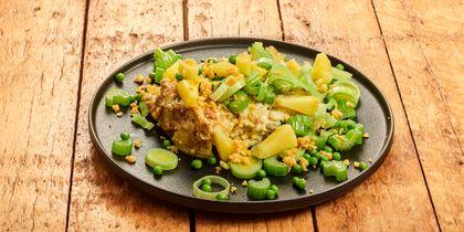 Ovenschotel met prei en ananas