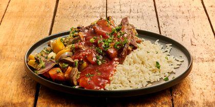 Babi pangang met groenten en rijst