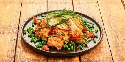 Risotto dolcevita met tomaat en witvis