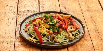 Groentespaghetti bolognese met groenten en kaas