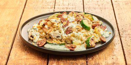 Fusilli Gorgonzola met groenten en notenmelange