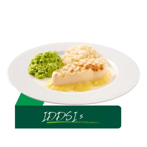 (Z35) Kip in kerriesaus met doperwten en pasta (IDDSI 5)