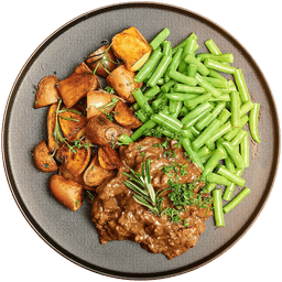 Runderstoofpot met sperziebonen en roseval