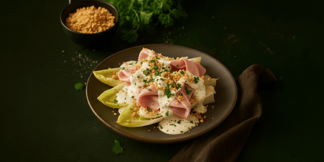 Witlofschotel met ham en kaas