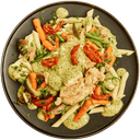 Pasta pesto met kip in roomsaus en groenten