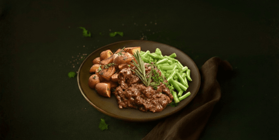 Italiaanse stoofpot van rundvlees met boontjes en aardappeltjes