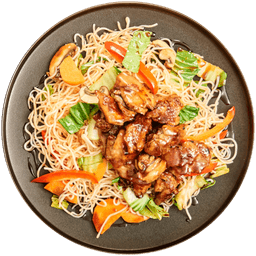 Mihoen met kip in ketjapsaus en rode paprika