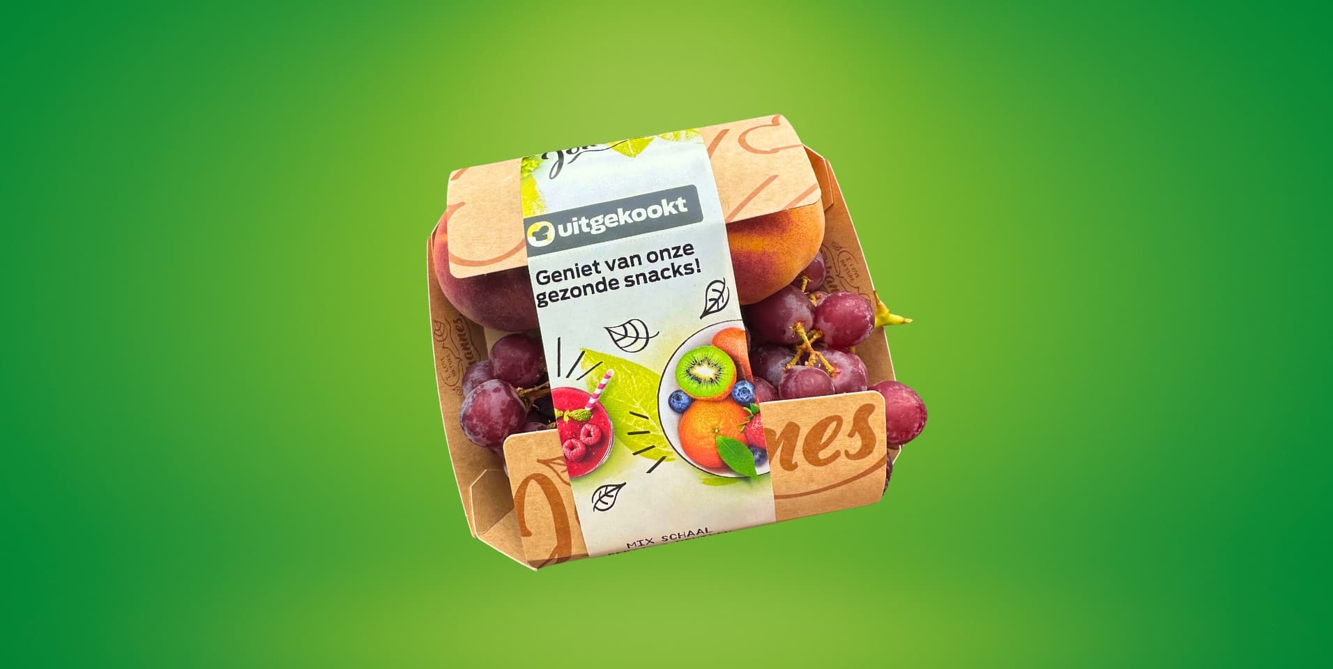 Mixschaal druif en perzik (+/- 500 gram)