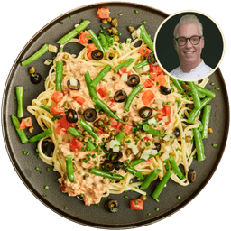 Romige pasta tonijn nicoise