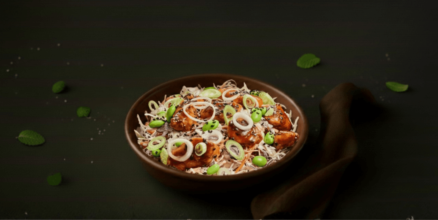 Salad pot Aziatisch met gemarineerde kip