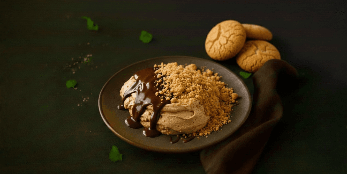 Koffie en bitterkoekjes mousse