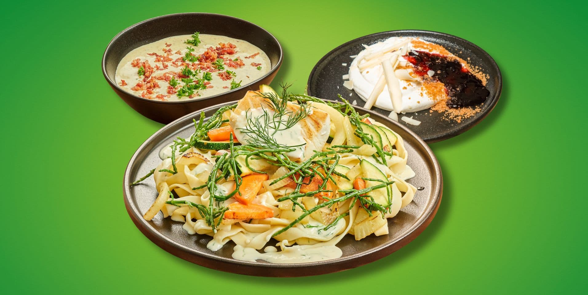 Herfstmenu kabeljauw in dillesaus met tagliatelle (3-gangen)
