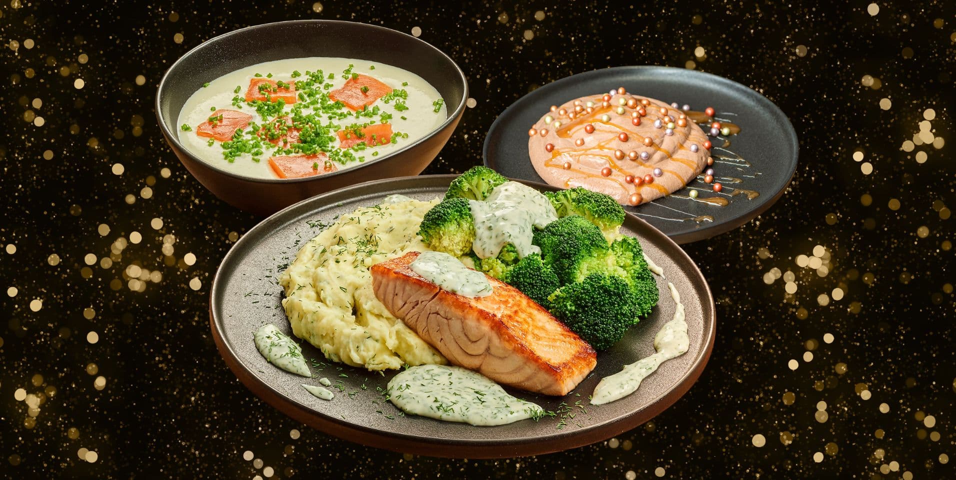 Kerstmenu zalmfilet (3-gangen)