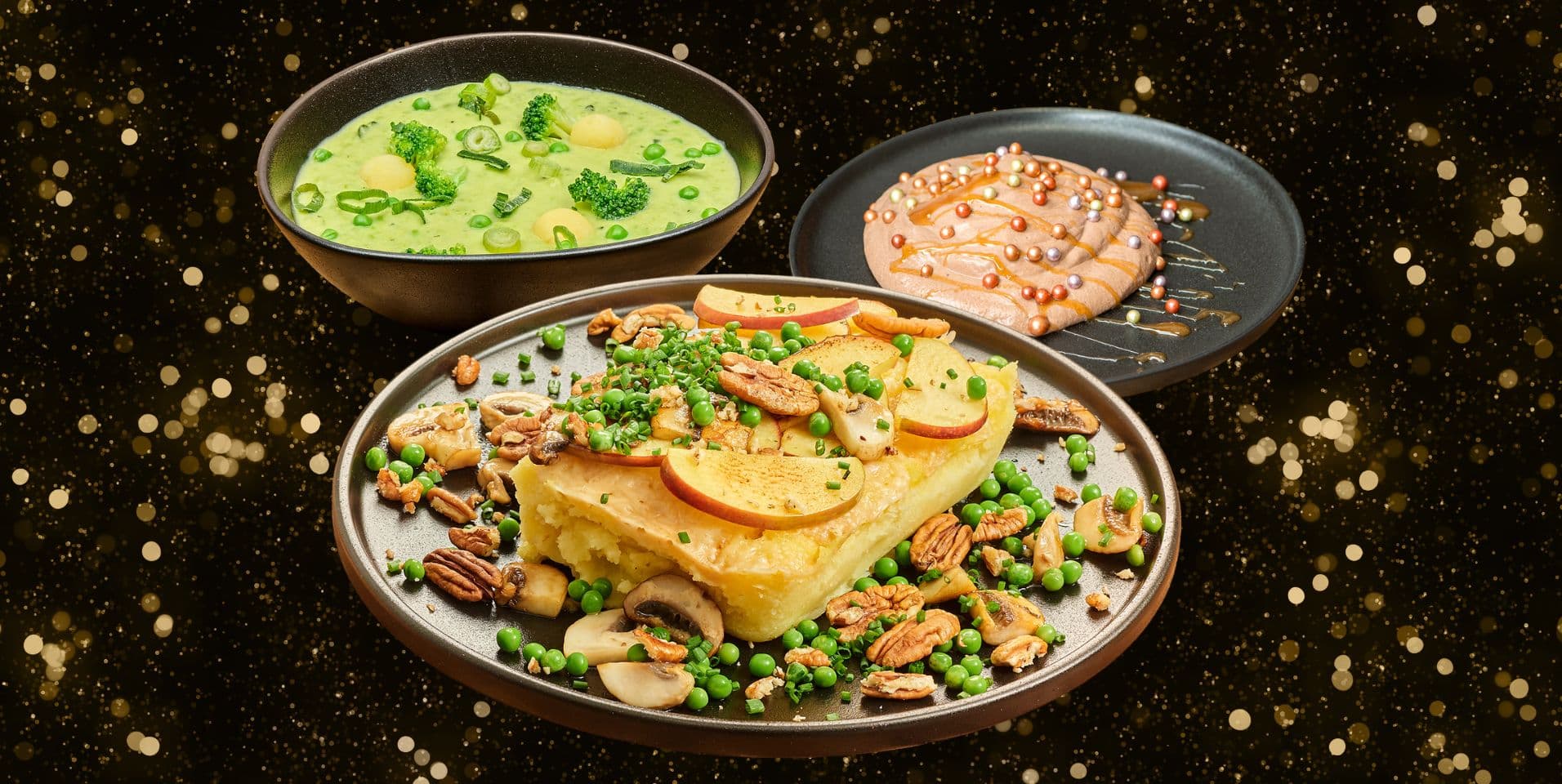 Kerstmenu aardappel-knolselderijschotel (3-gangen)