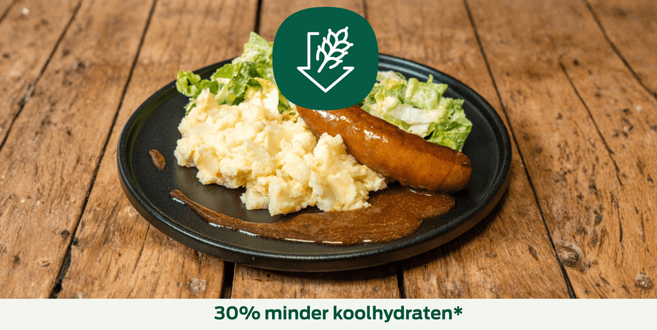 Gebraden worst met andijvie en pastinaakpuree
