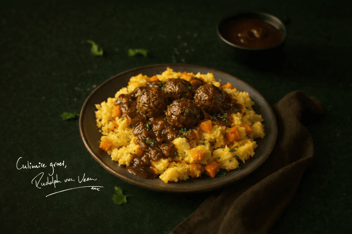 Leidse hutspot met vegetarische balletjes