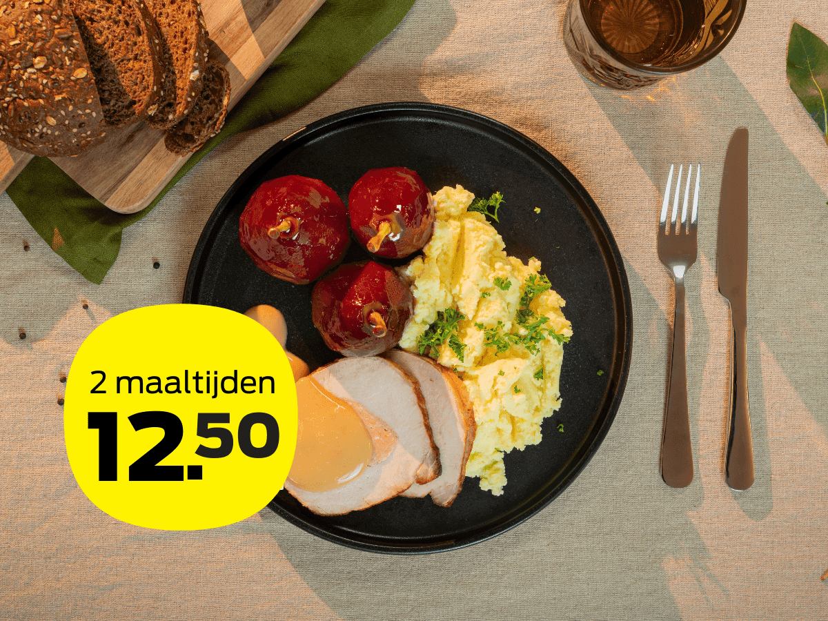 Bestel nu: 2 maaltijden voor 12,50