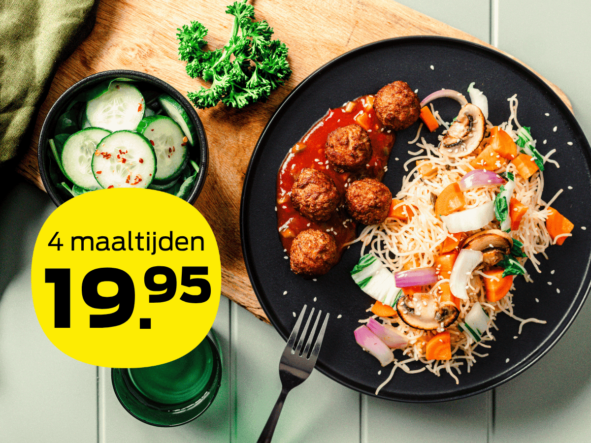 Bestel nu: 4 maaltijden voor 19,95