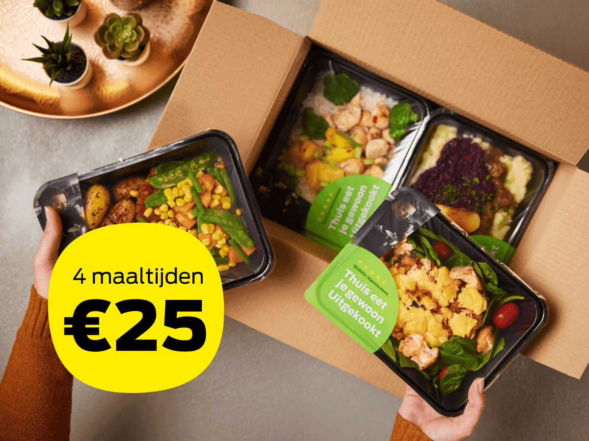 Bestel nu: 4 maaltijden voor 25