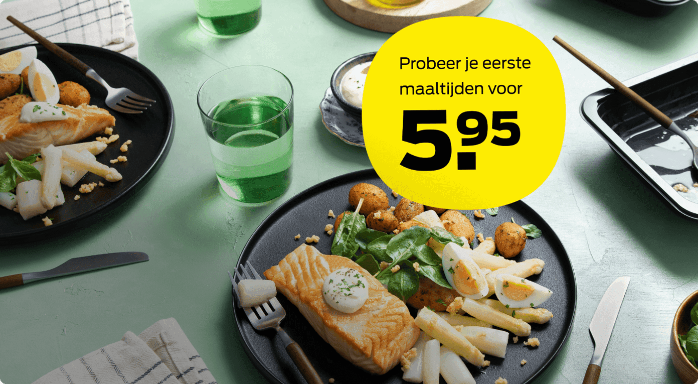 Probeer je eerste maaltijden voor € 5,95