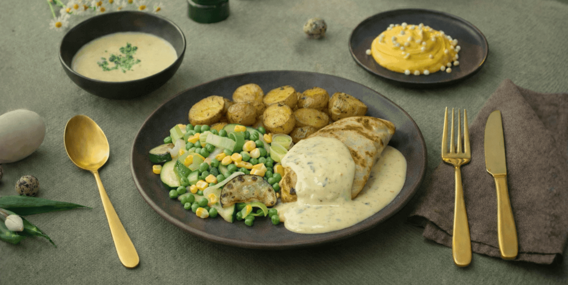 Paasdiner kip met lentegroenten en krieltjes