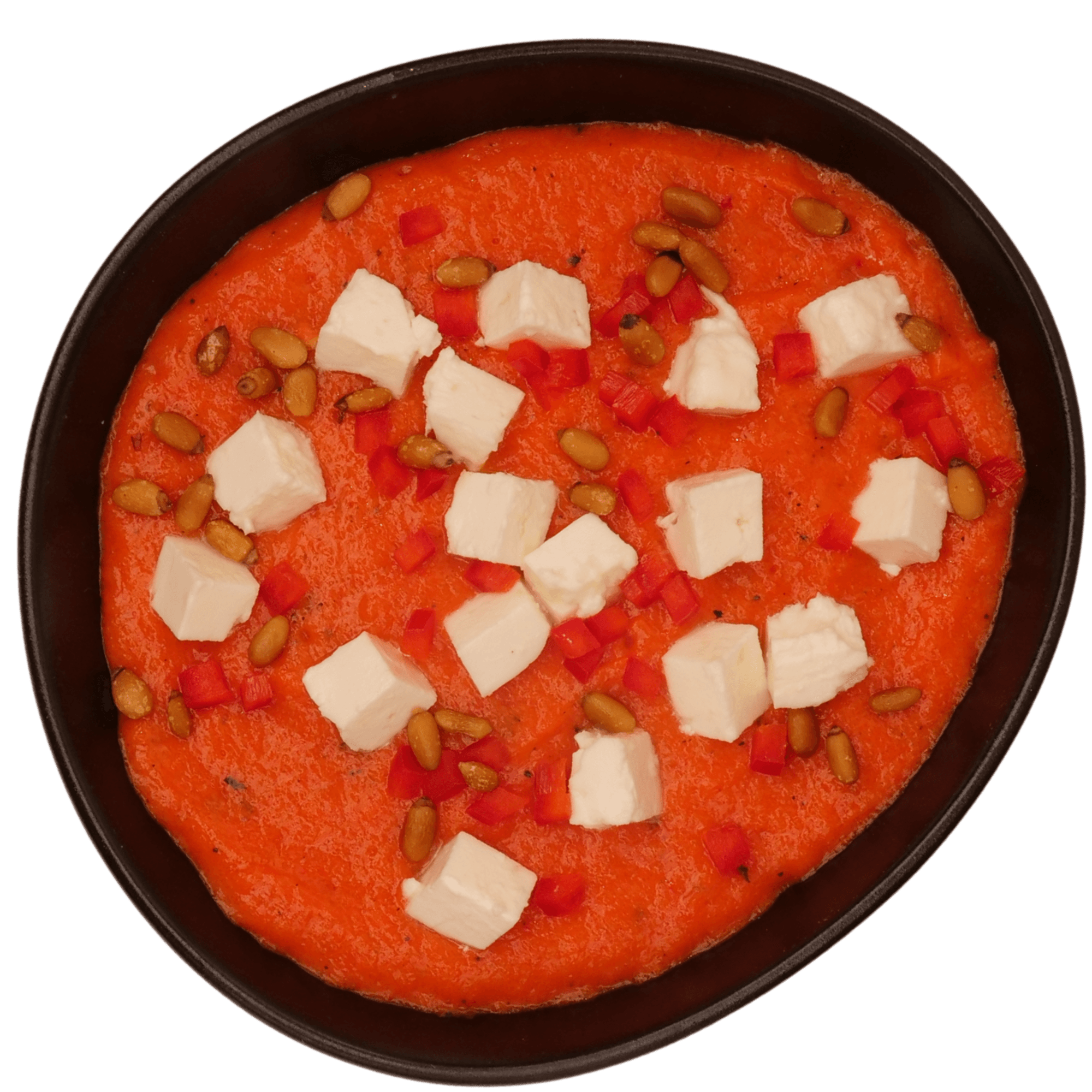 Gepofte paprikasoep met feta