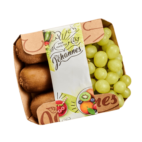 Mixschaal van 3 kiwi's en pitloze witte druiven (+/- 250 g)