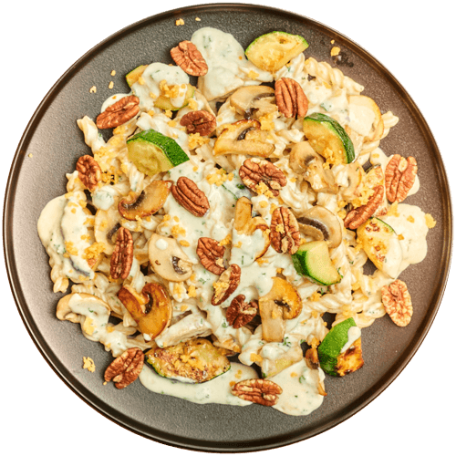 Fusilli Gorgonzola met groenten en notenmelange