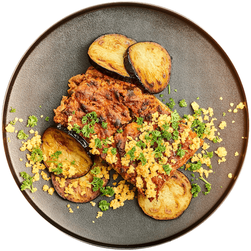 Griekse moussaka met aubergine