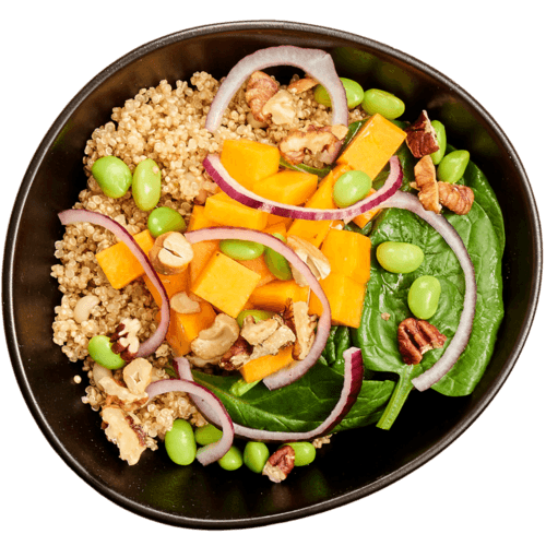 Salad pot met quinoa en pompoen