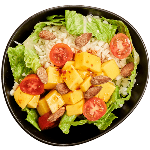 Salad pot met bloemkoolrijst en zoete mango