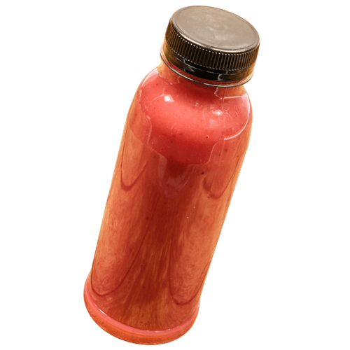 Smoothie van appel, aardbei en banaan