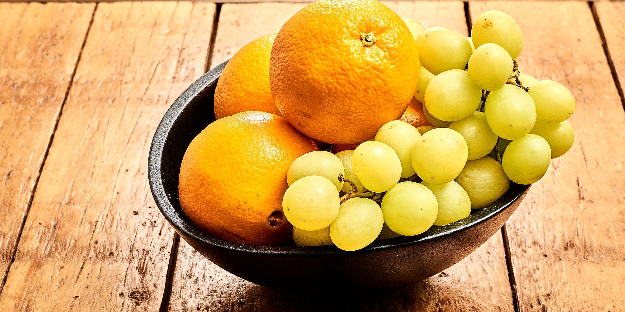Mixschaal van Bloedsinaasappelen en Witte druiven, pitloos (+/- 750gr)