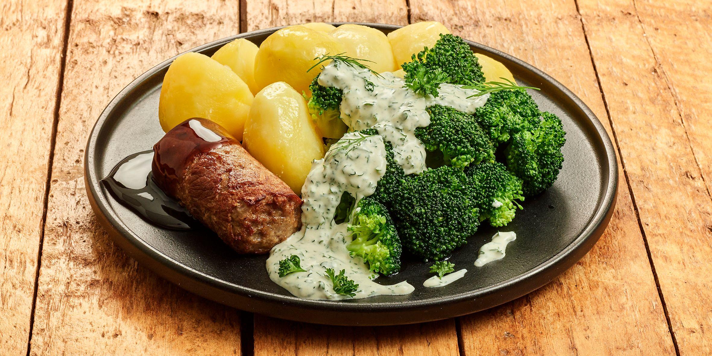 Blindevink met aardappelen en broccoli