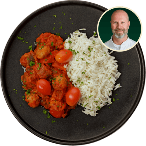 Gerookte paprikagoulash met basmatirijst