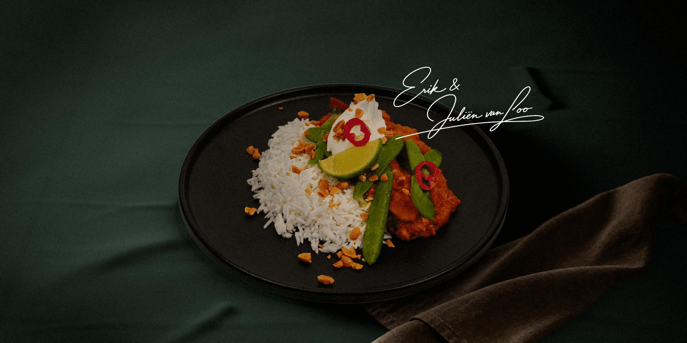 Pompoenrendang met peultjes, pinda’s en basmatirijst