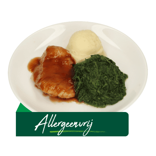 (Z2) Kalkoenfilet met jus én spinazie (Allergeenvrij)