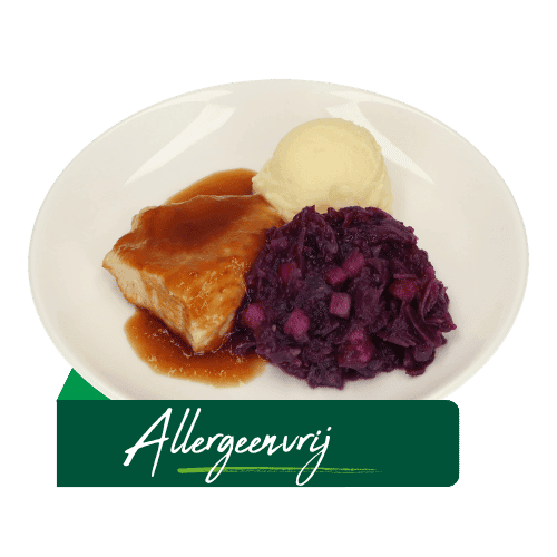 (Z3) Kalkoenfilet met jus, rode kool (Allergeenvrij)