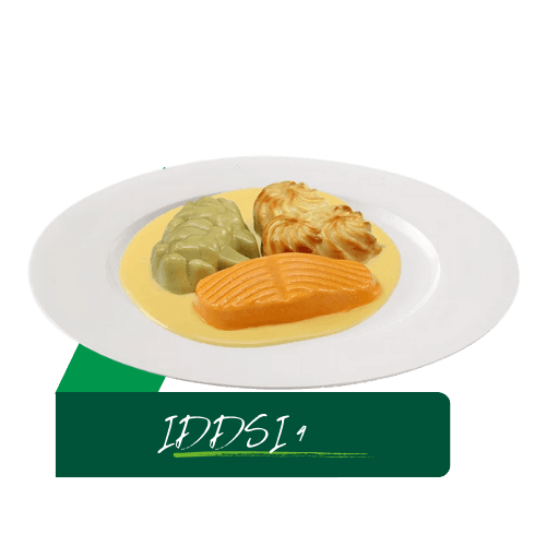 (Z31) Zalmfilet in botersaus met broccoli en pasta (IDDSI 4)