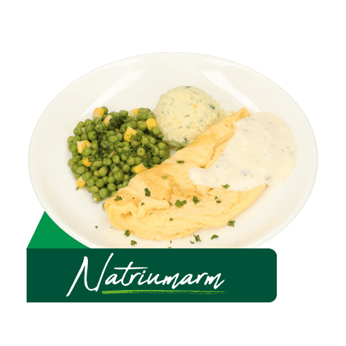 (Z58) Omelet met kaassaus, doperwten (Natriumarm)