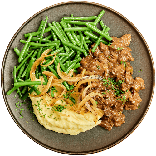 Oma's hachee met boontjes en aardappelpuree
