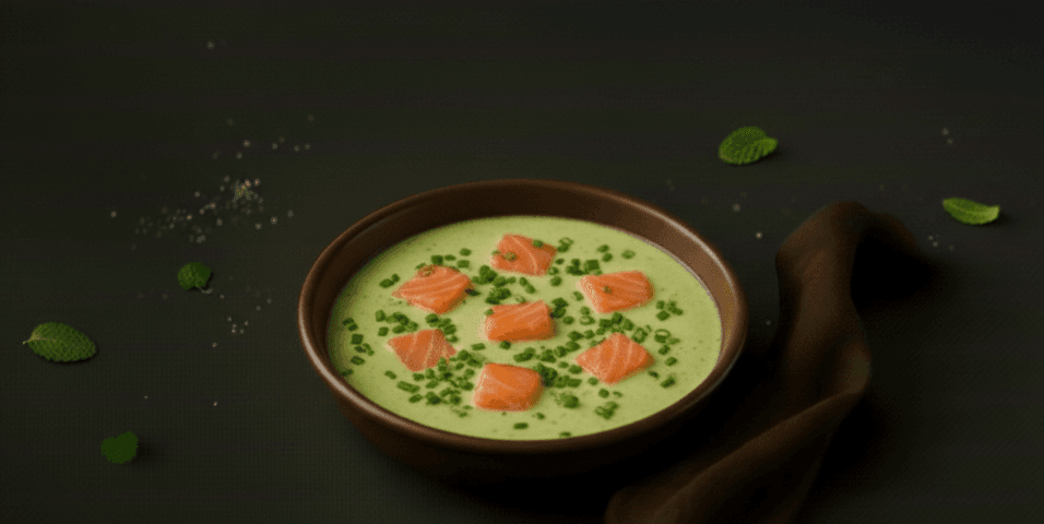 Aardappelsoep met gerookte zalm