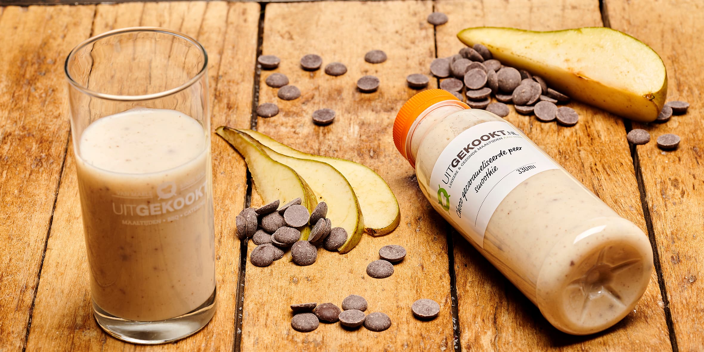 Chocolade-peer smoothie