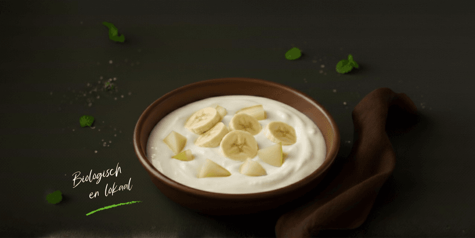 Boer’n hangop met peer en banaan