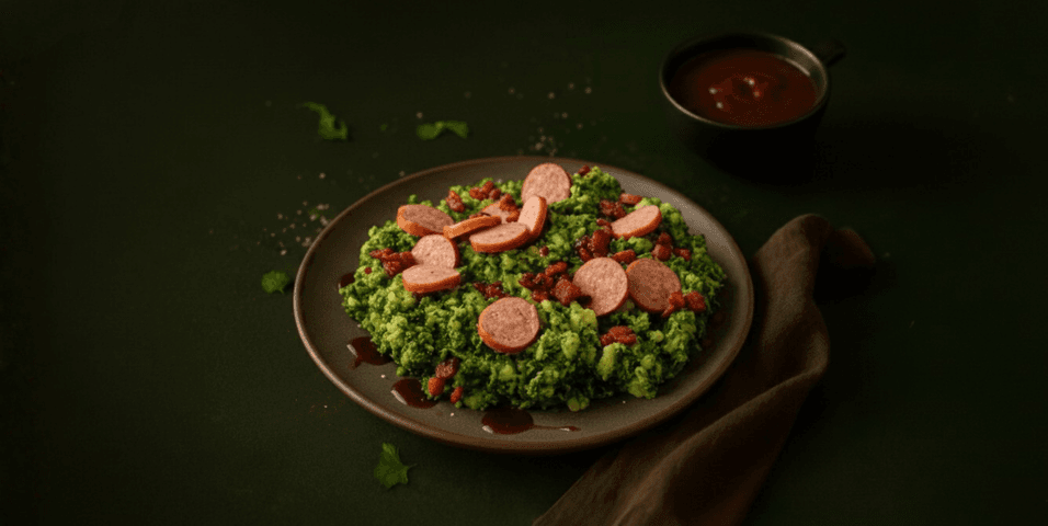 Stamppot boerenkool met vegetarische rookworst