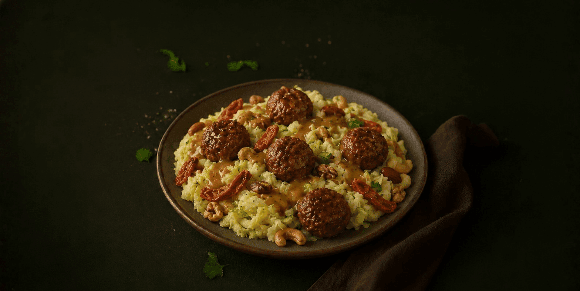 Stamppot andijvie met vegetarische balletjes