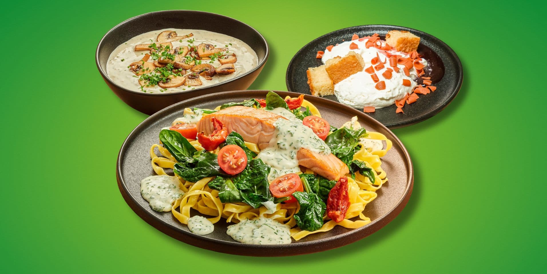 Herfstmenu tagliatelle met zalm (3-gangen)