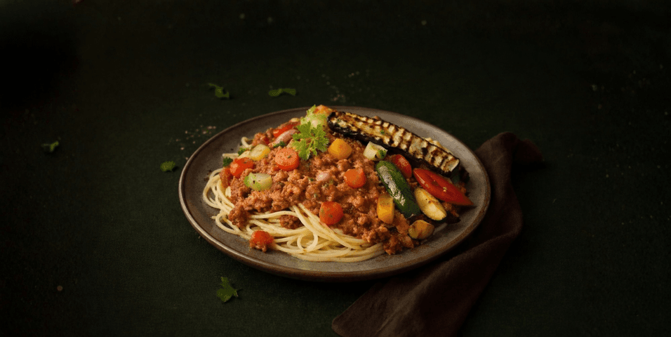 Groentespaghetti bolognese met seizoensgroenten