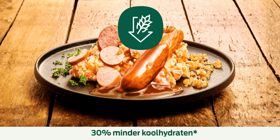 Stamppot hutspot met knolselderij en rookworst
