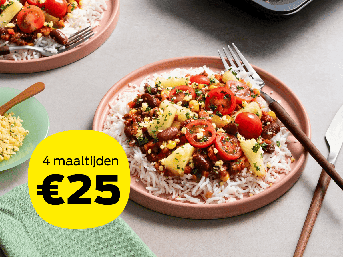 Bestel nu: 4 maaltijden voor 25